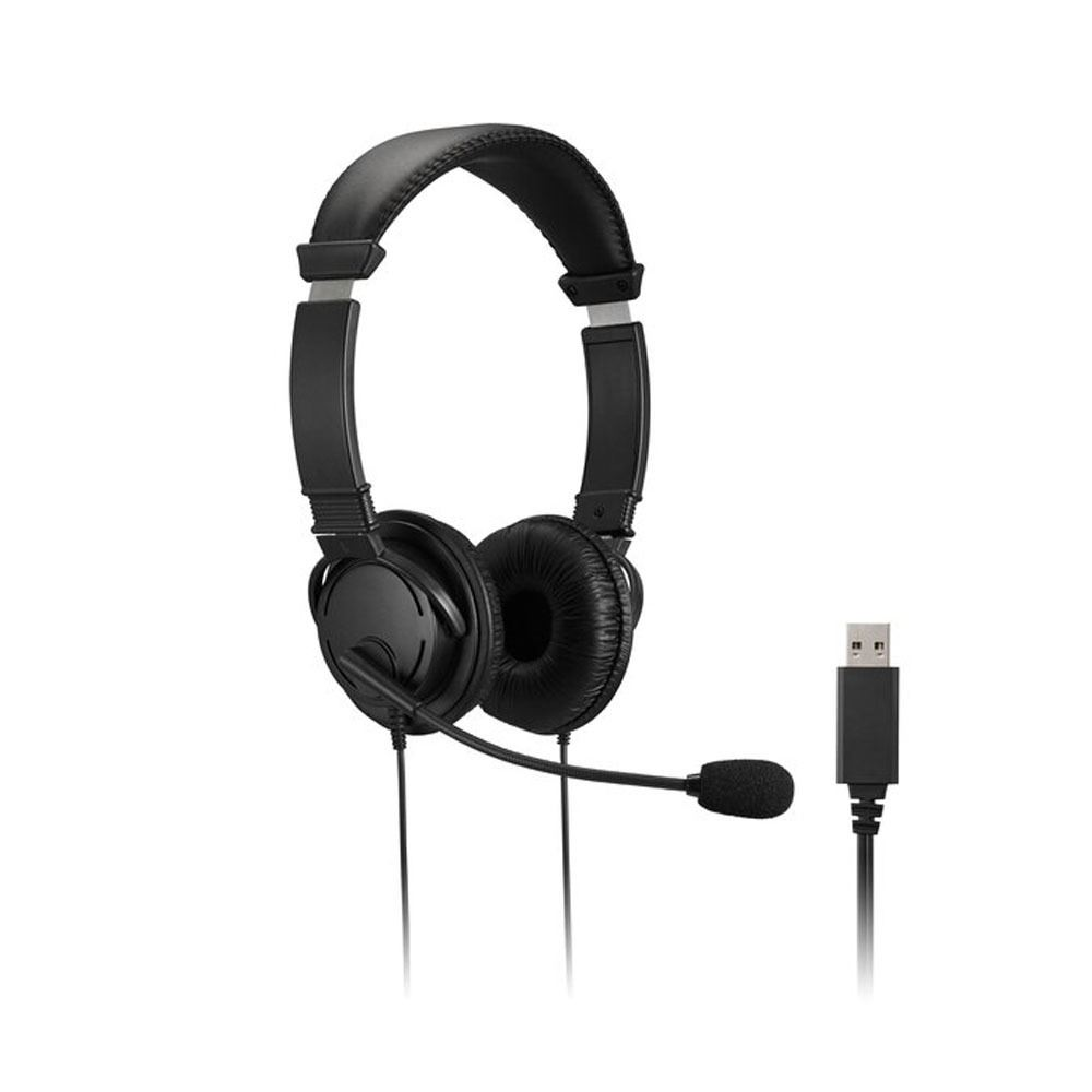 Kensington K33065WW sluchátka / náhlavní souprava Sluchátka s mikrofonem Kabel Přes hlavu Kancelář / call centrum USB Typ-A Černá (K33065WW)