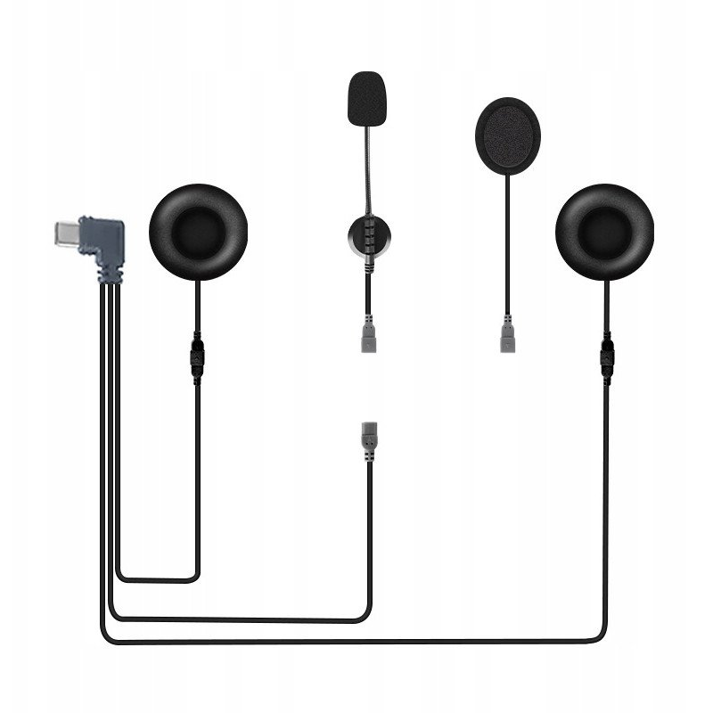 Zestaw Słuchawkowy SŁUCHAWKI INTERKOM EJEAS Q8 do kasku USB C Dwa Mikrofony (5902729075374)