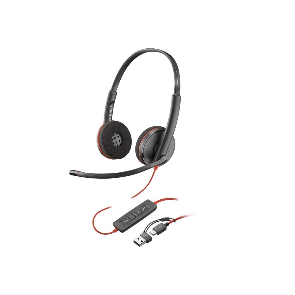 Sluchátka přes uši Poly Blackwire 3220 (8X228AA) USB C / USB A (8X228AA)